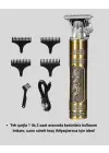 Şarjlı T Bıçaklı Saç Ve Sakal Tıraş Makinesi – 3 Başlıklı, Güçlü Motorlu, 2 Saat Kullanım