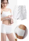 Omarı Görünmez İz Yapmayan Kadın Mini Şort Boxer - Beyaz