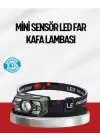 Sensörlü Led Kafa Lambası Kırmızı Beyaz Işık Ayarlanabilir