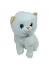 Sesli Peluş Kedi Van Kedisi 25 cm - Beyaz