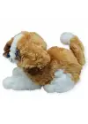 Sesli Peluş Yatan Köpek 25 cm - Kahve Beyaz
