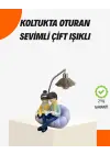Sevgiliye Özel Çift Figürlü Led Masa Lambası Okuyan Çift Tasarım