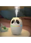 Sevimli Panda Figürlü Hava Nemlendirici – Ultrasonik Soğuk Buhar Makinesi, LED Işıklı Masaüstü Oda Nemlendirici