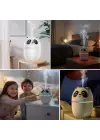 Sevimli Panda Figürlü Hava Nemlendirici – Ultrasonik Soğuk Buhar Makinesi, LED Işıklı Masaüstü Oda Nemlendirici