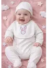 Sevimli Tavşan Desenli Kız Bebek 4’lü Tulum Seti