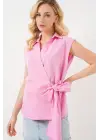Sıfır Kol Anvelop Gömlek 20343 - Pembe
