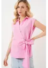 Sıfır Kol Anvelop Gömlek 20343 - Pembe