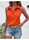 Omarı Şık Kadın Sıfır Kol Gömlek
