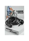 Şifreli Bisiklet Kilidi 16 mm Kalınlık 160 cm Scooter Motosiklet Kilidi - Çelik Kablo