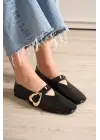 Signa Siyah Cilt Babet Ayakkabı