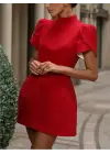 Omarı Derin Dekolte Detaylı Kadın Kısa Elbise
