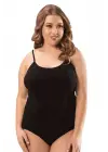 Omarı Şık İp Askılı Çıtçıtlı Kadın Beden Body Seti Siyah Beyaz