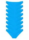 Omarı Likralı Kadın Slip Külot Mavi 8li Set