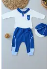 Şık Nakışlı Uzun Kollu Erkek Bebek Sweat Takımı