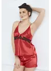 Omarı Şık Saten Kadın Gecelik Takımı