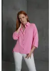 Omarı Şık ve Fonksiyonel Kol Detaylı Pembe Gömlek