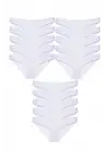 Omarı Süper Eko Likralı Beyaz Kadın Slip Külot Seti