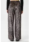 Omarı Zarif Leopar Desenli Pantolon