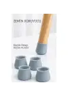 Silikonlu Sandalye Ayak Koruyucu – Sessiz ve Çiziksiz Kullanım, 4’lü Set GRİ