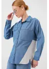 Sırt Detaylı Kot Gömlek 20305 - Mavi