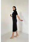 Siyah Balıkçı Yaka Elbise