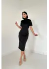 Siyah Balıkçı Yaka Elbise