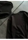 Omarı Siyah Basic Sweatshirt - Kışlık Bisiklet Yaka Modeli