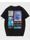 Omarı Baskılı Oversize Siyah Unisex T-Shirt