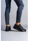 Omarı Siyah Cilt Erkek Günlük Sneaker Ayakkabı