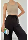 Siyah Keten Pantolon