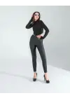 Omarı Siyah Deri Tayt Modası