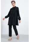 Siyah Örme Pantolon Tunik Alt Üst Takım 6654
