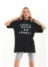 Omarı Siyah Baskılı Oversize Unisex T-Shirt