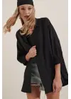 Siyah Oversize Uzun Basic Gömlek 3900