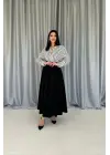 Siyah Uzun Pileli Etek