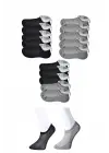 Omarı Görünmez Siyah Gri Erkek Çorap Seti - 15 Çift