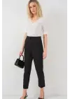 Siyah Yüksek Bel Kumaş Pantolon 6650