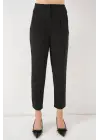 Siyah Yüksek Bel Kumaş Pantolon 6650