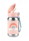 Skip Hop Zoo Pipetli Paslanmaz Çelik Suluk 350 ml Gökkuşağı