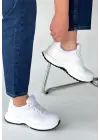 Slar Beyaz Cilt Spor Ayakkabı