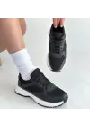 Slar Siyah Cilt Bağcıklı Spor Ayakkabı