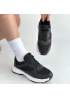 Slar Siyah Cilt Bağcıklı Spor Ayakkabı