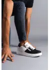 Omarı Warrior Bağcıklı ve Fermuarlı Erkek Günlük Sneaker Ayakkabı - Beyaz/Siyah