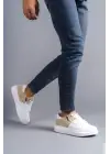Omarı Warrior Bağcıklı ve Fermuarlı Günlük Sneaker Ayakkabı - Beyaz/Krem