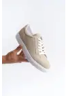 Omarı Elite Bağcıklı Süet Erkek Sneaker Ayakkabı - Krem