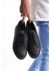 Omarı Kapitone Desenli Erkek Günlük Sneaker Ayakkabı - Siyah