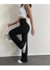 Omarı Fitilli Siyah Palazzo Pantolon - Trendy ve Rahat Stil