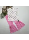 Omarı Kiraz Baskılı İspanyol Paçalı Kız Çocuk Takımı