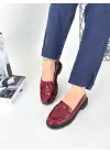 Omarı Bordo Rugan Oxford Ayakkabı