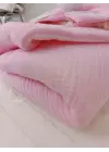 Omarı Yenidoğan Müslin Kumaş Bebek Battaniyesi Pembe